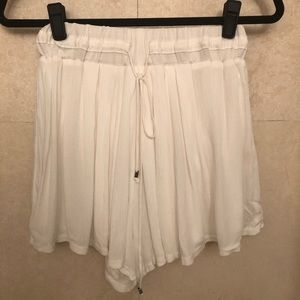 White Drapey Shorts